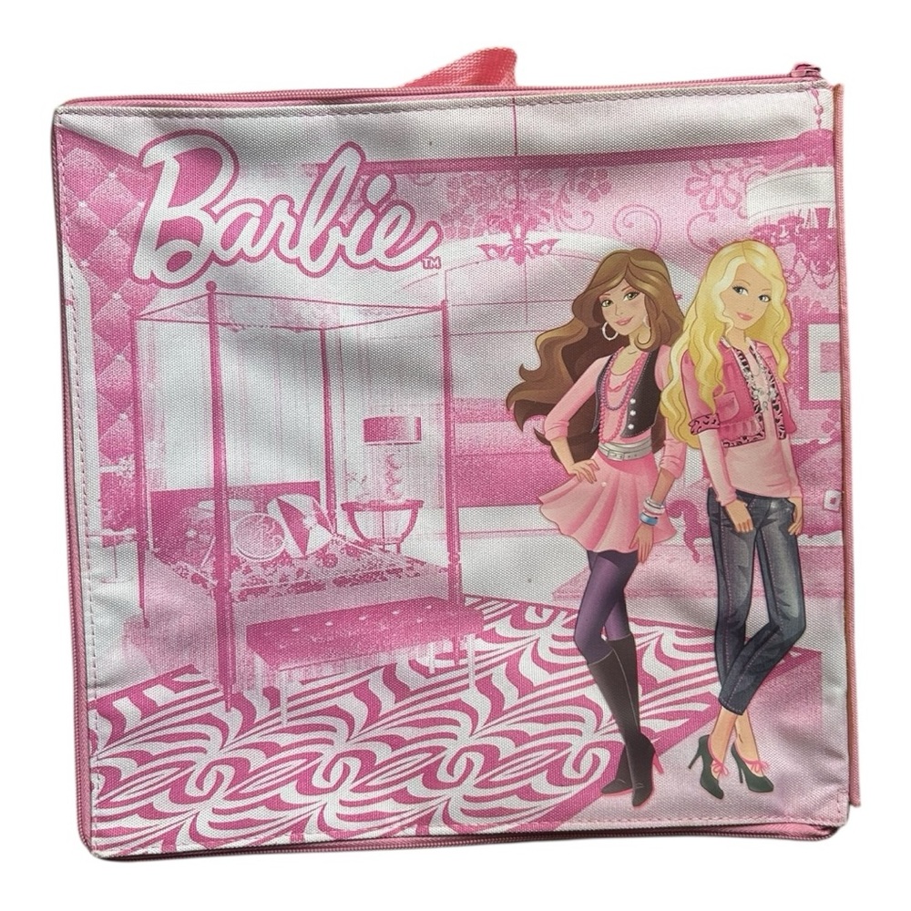 Barbie Pink and White Storage purse or storage case 13” square